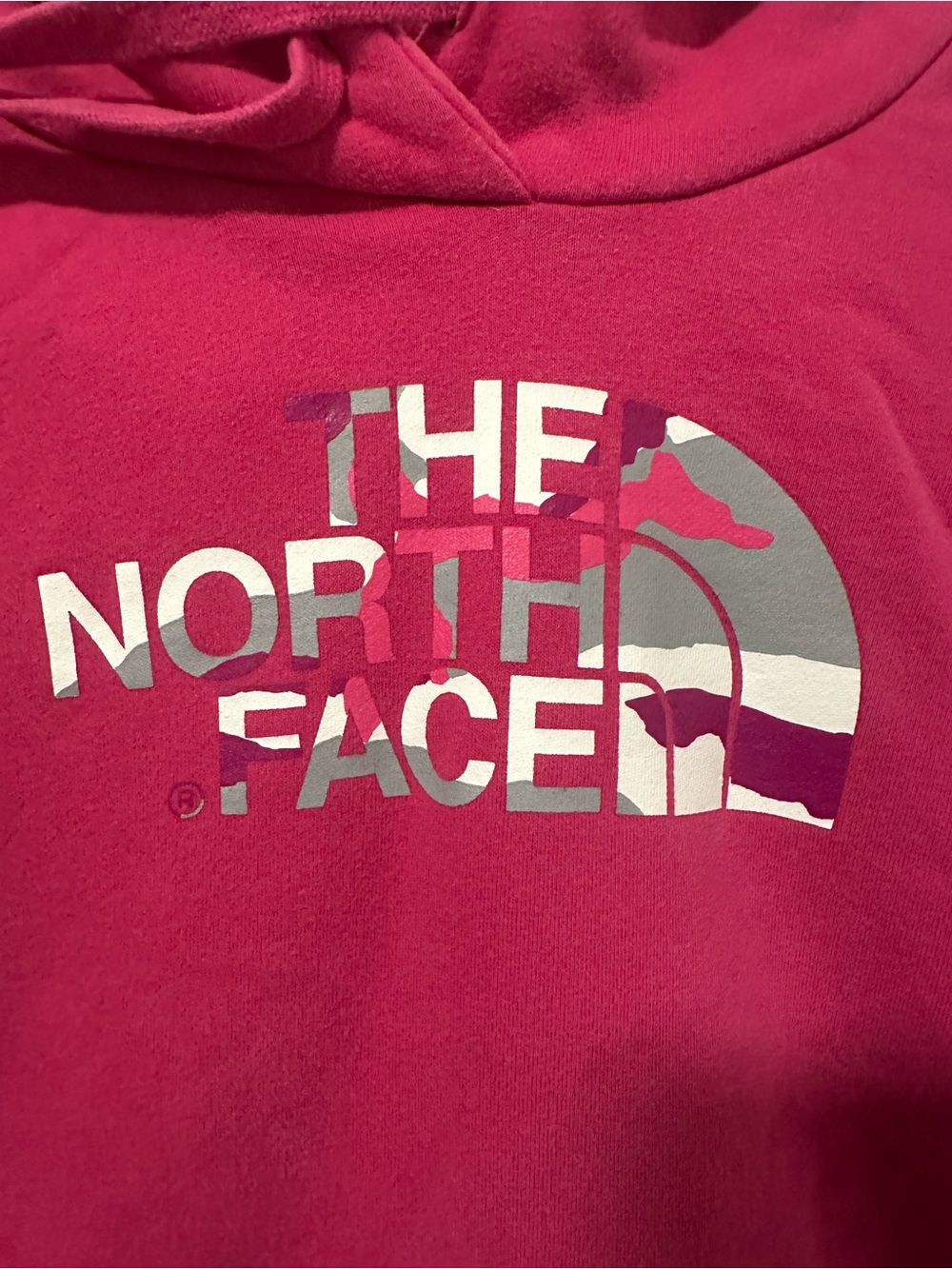 The North Face Women's Pink Camo Logo Hoodie Sweatshirt - Picture 4 of 7